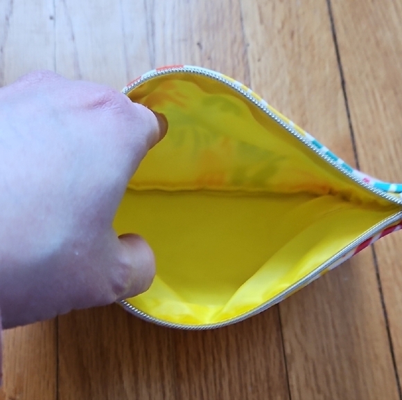 Colorful Patterned Pouch with Gold Accents - Picture 2 of 2